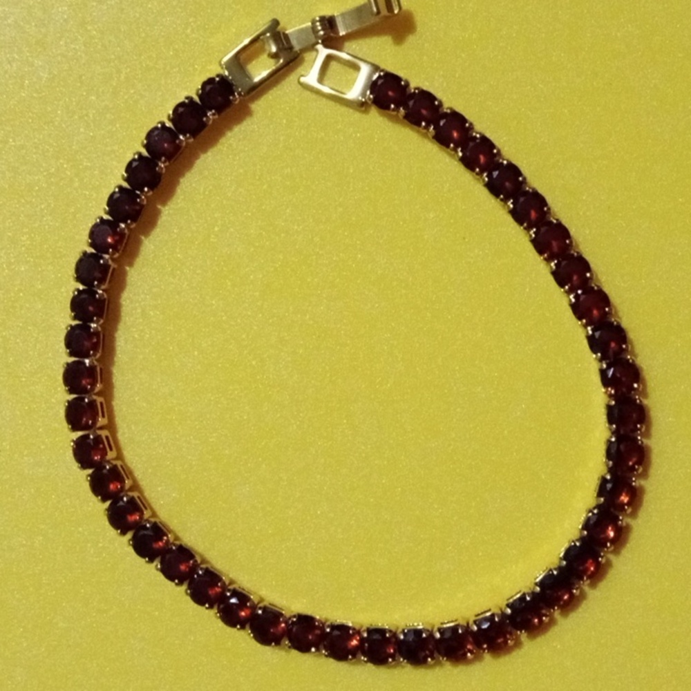 Simulated Red Diamond Tennis Bracelet